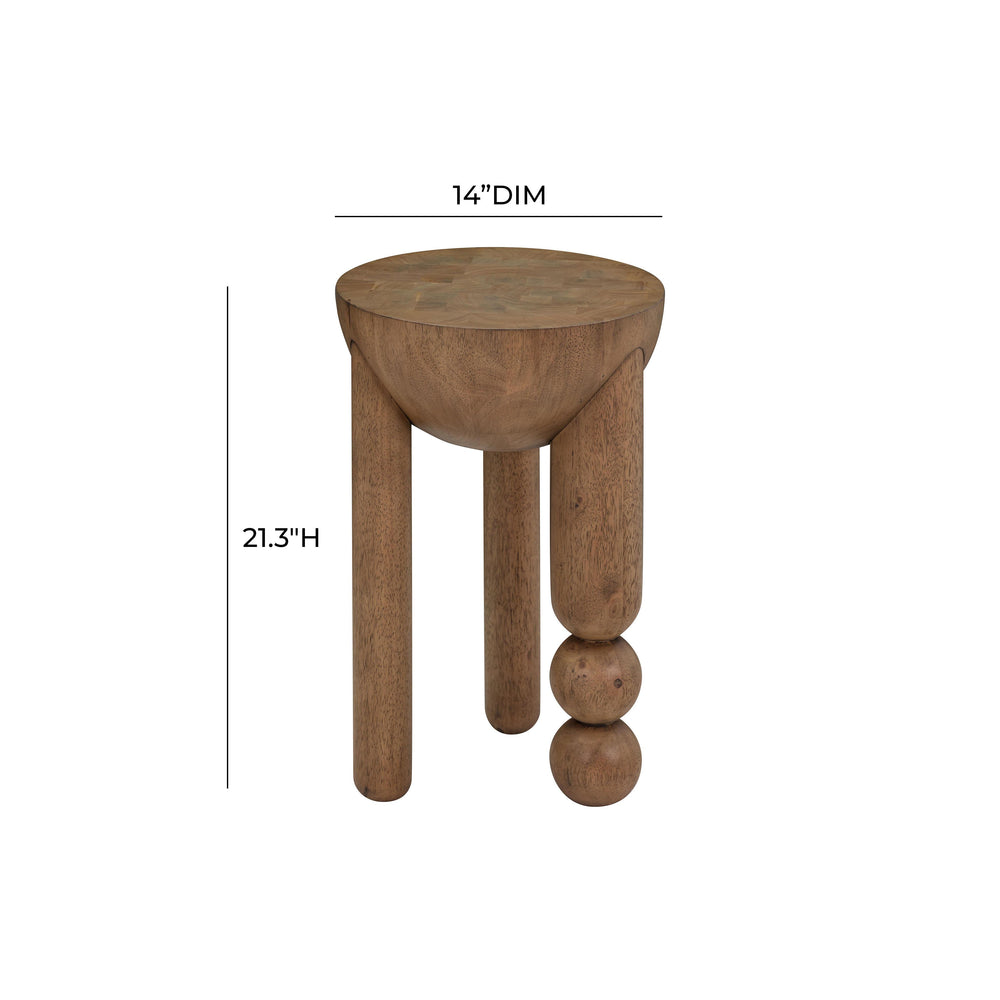 Morse Cognac Wooden Accent Table dimensions