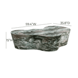 Slab 59" Concrete Indoor/Outdoor Coffee Table - View 14