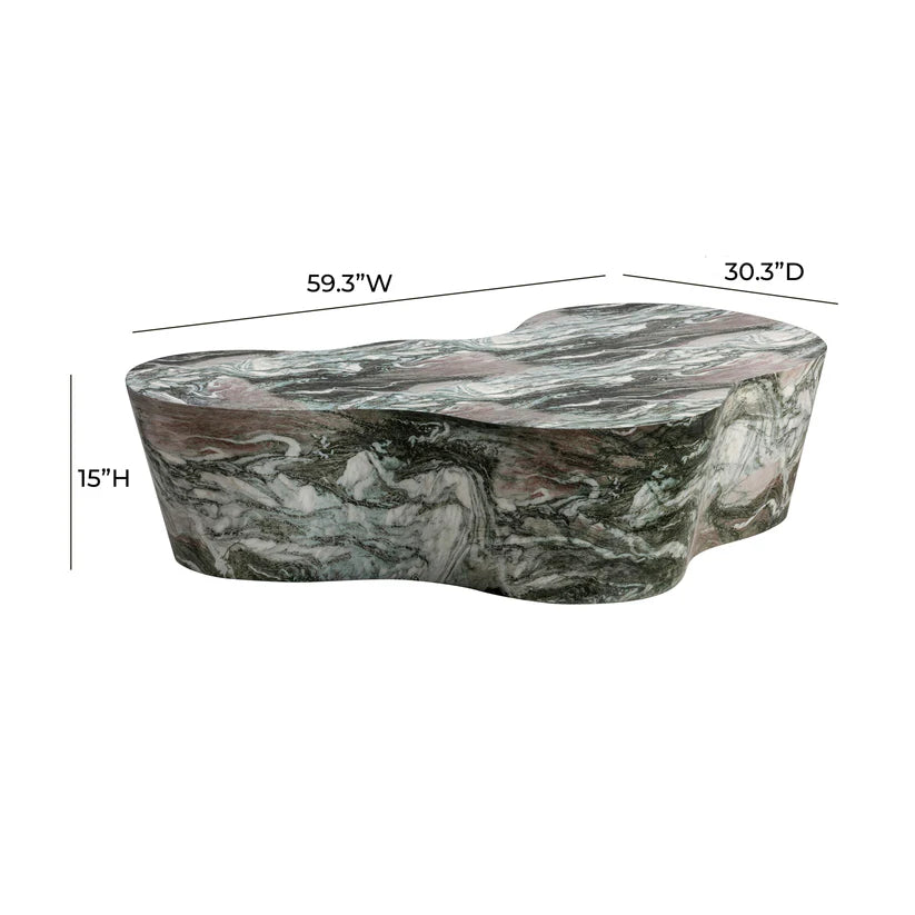 Slab Faux Travertine Coffee Table