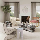 Slab Faux Travertine Coffee Table