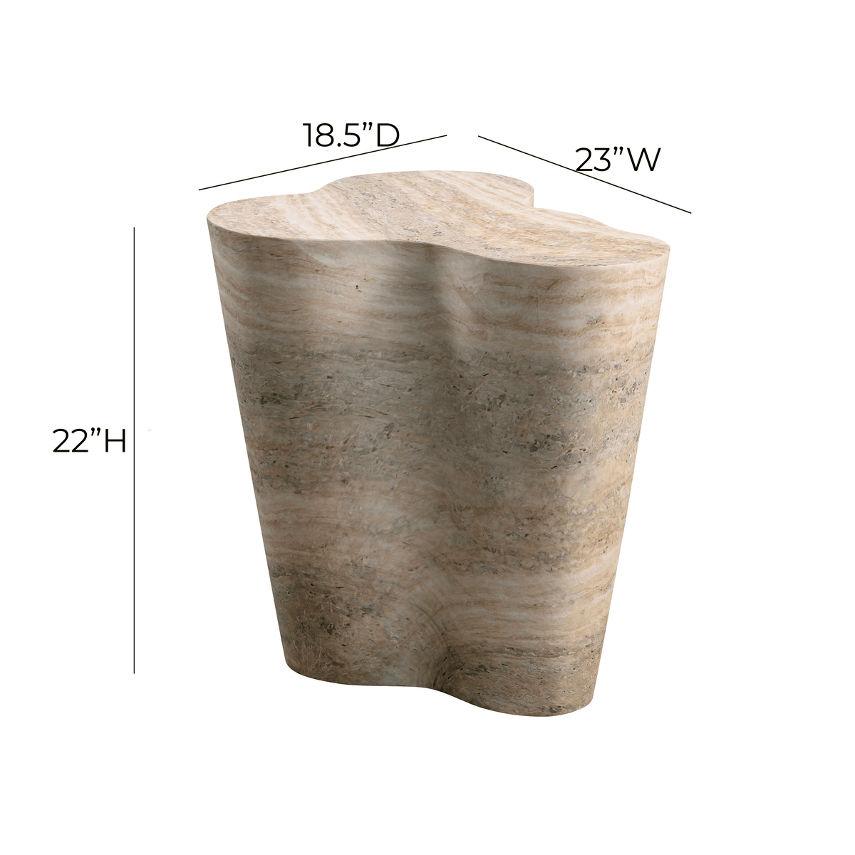 Slab Concrete Indoor/Outdoor Side Table (18"-22") - View 32