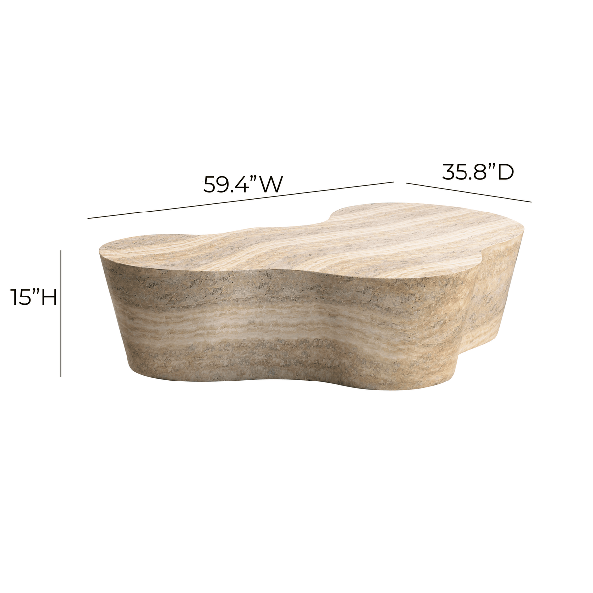 Slab 59" Concrete Indoor/Outdoor Coffee Table - View 21