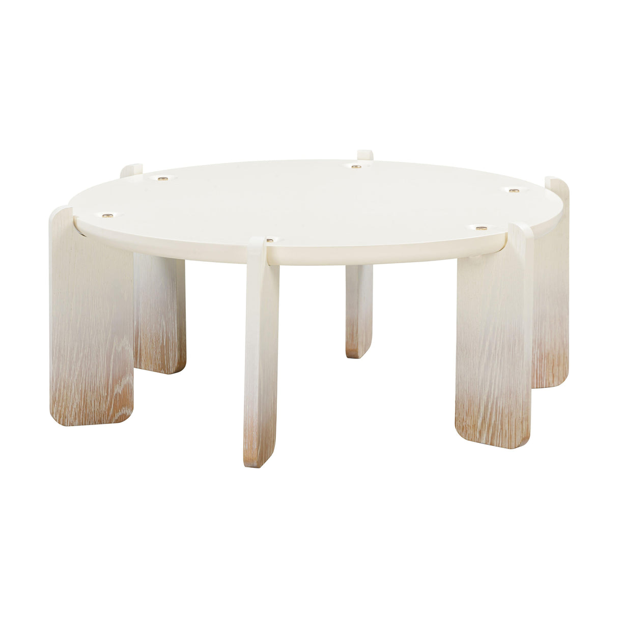 Gloria 35" Cream Oak Round Coffee Table