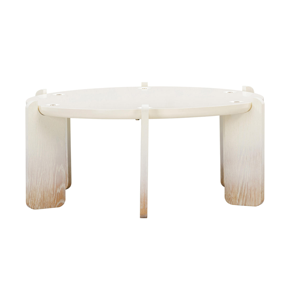 Gloria 35" Cream Oak Round Coffee Table