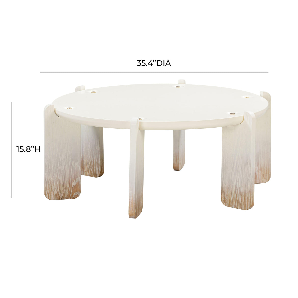 Gloria 35" Cream Oak Round Coffee Table