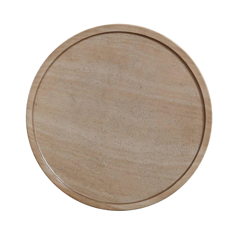 Darcy Faux Travertine Concrete Side Table