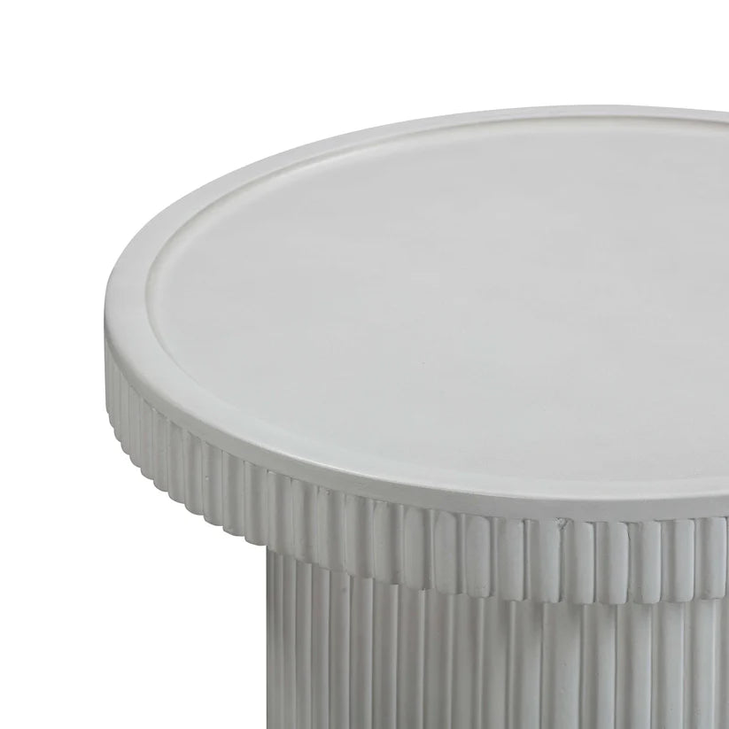 Darcy Faux Travertine Concrete Side Table