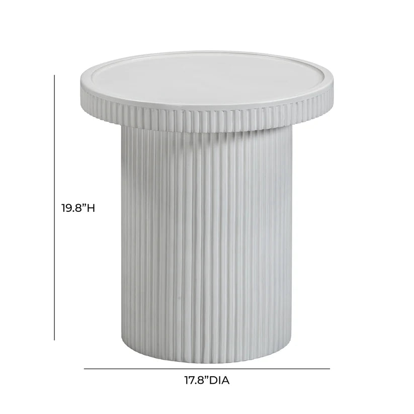 Darcy Faux Travertine Concrete Side Table
