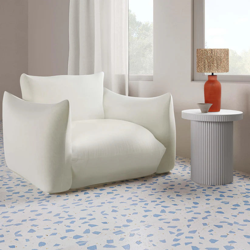 Darcy Faux Travertine Concrete Side Table