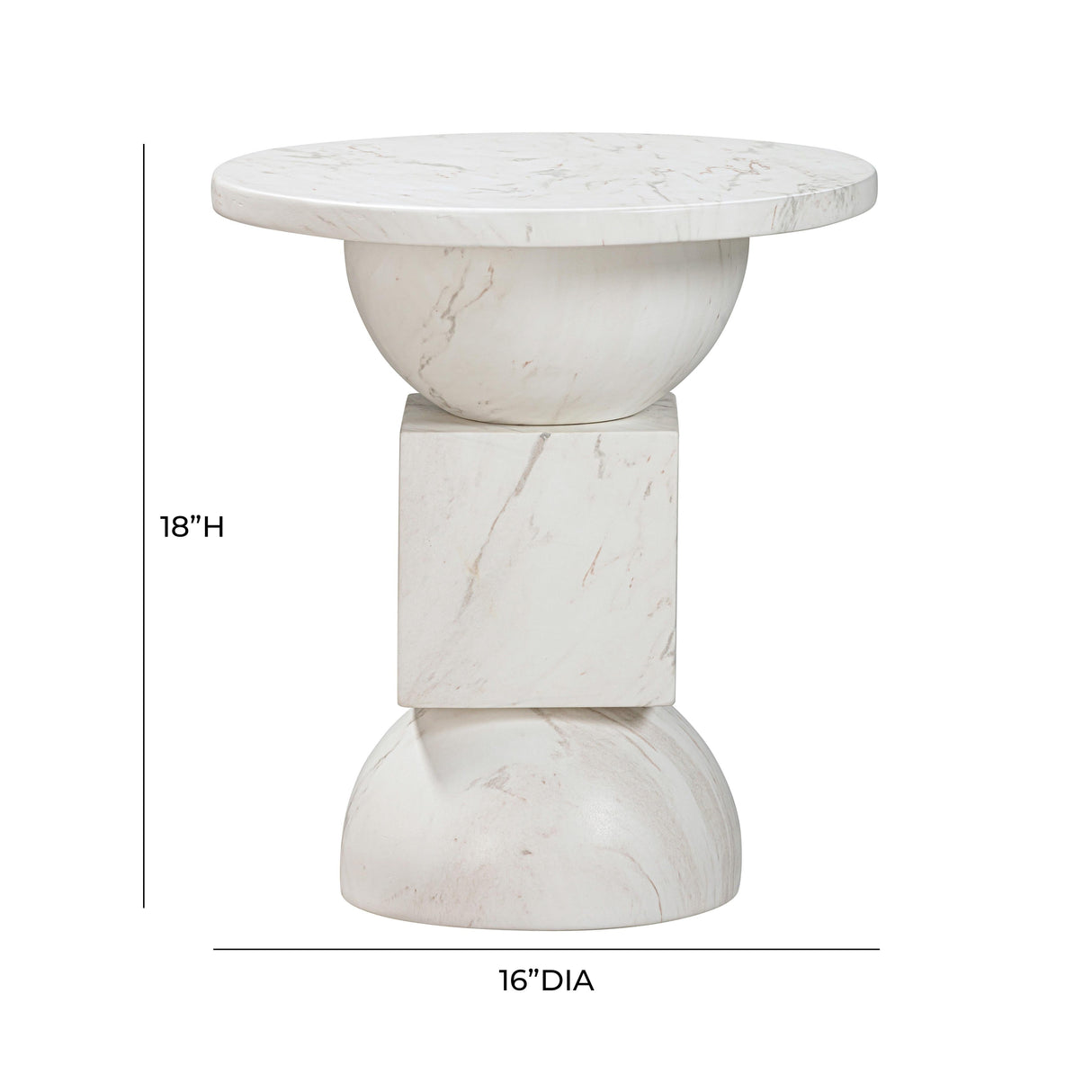 Chip Faux Marble Indoor / Outdoor Side Table