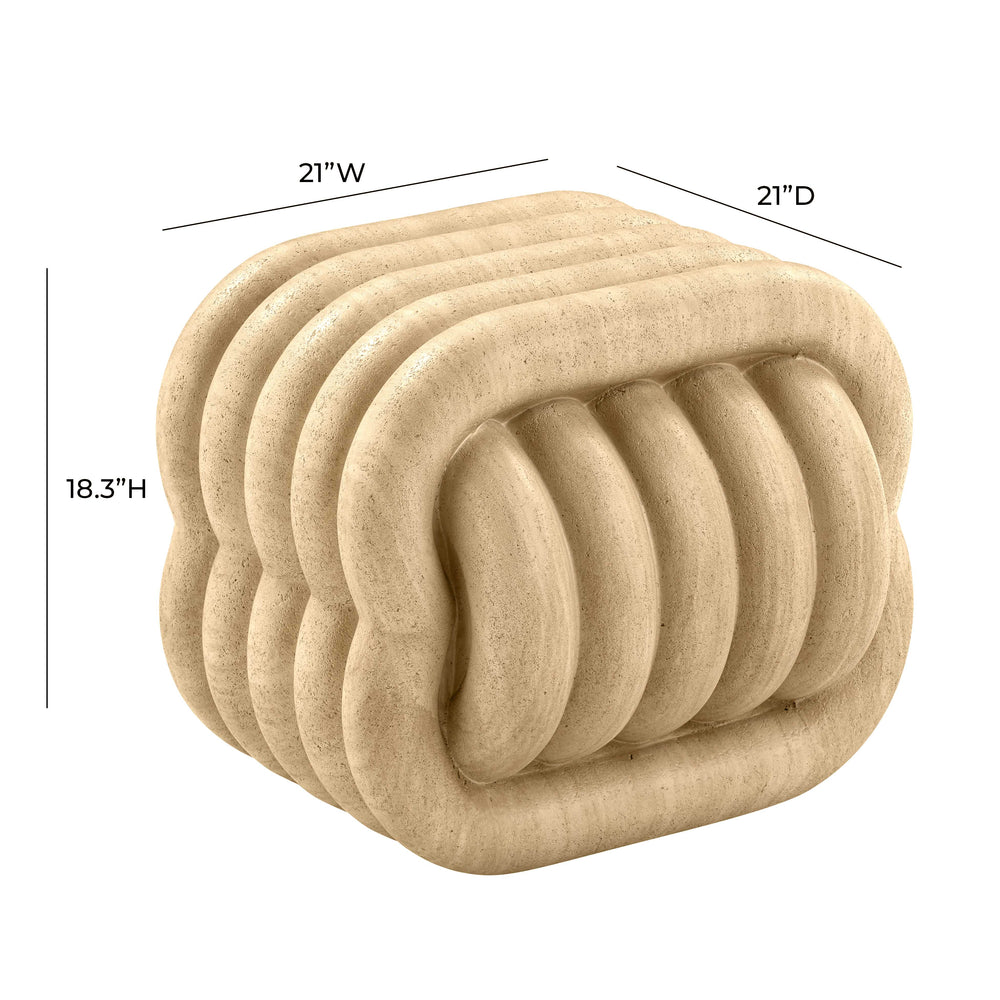 Love Knot Concrete Indoor/Outdoor Accent Stool dimensions