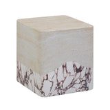Brut Faux Travertine & Breccia Concrete Indoor / Outdoor Side Table