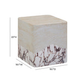 Brut Faux Travertine & Breccia Concrete Indoor / Outdoor Side Table