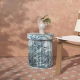 Serafina Faux Marble Concrete Indoor / Outdoor Side Table
