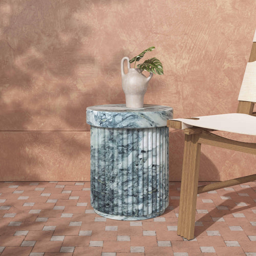 Serafina Faux Marble Concrete Indoor / Outdoor Side Table
