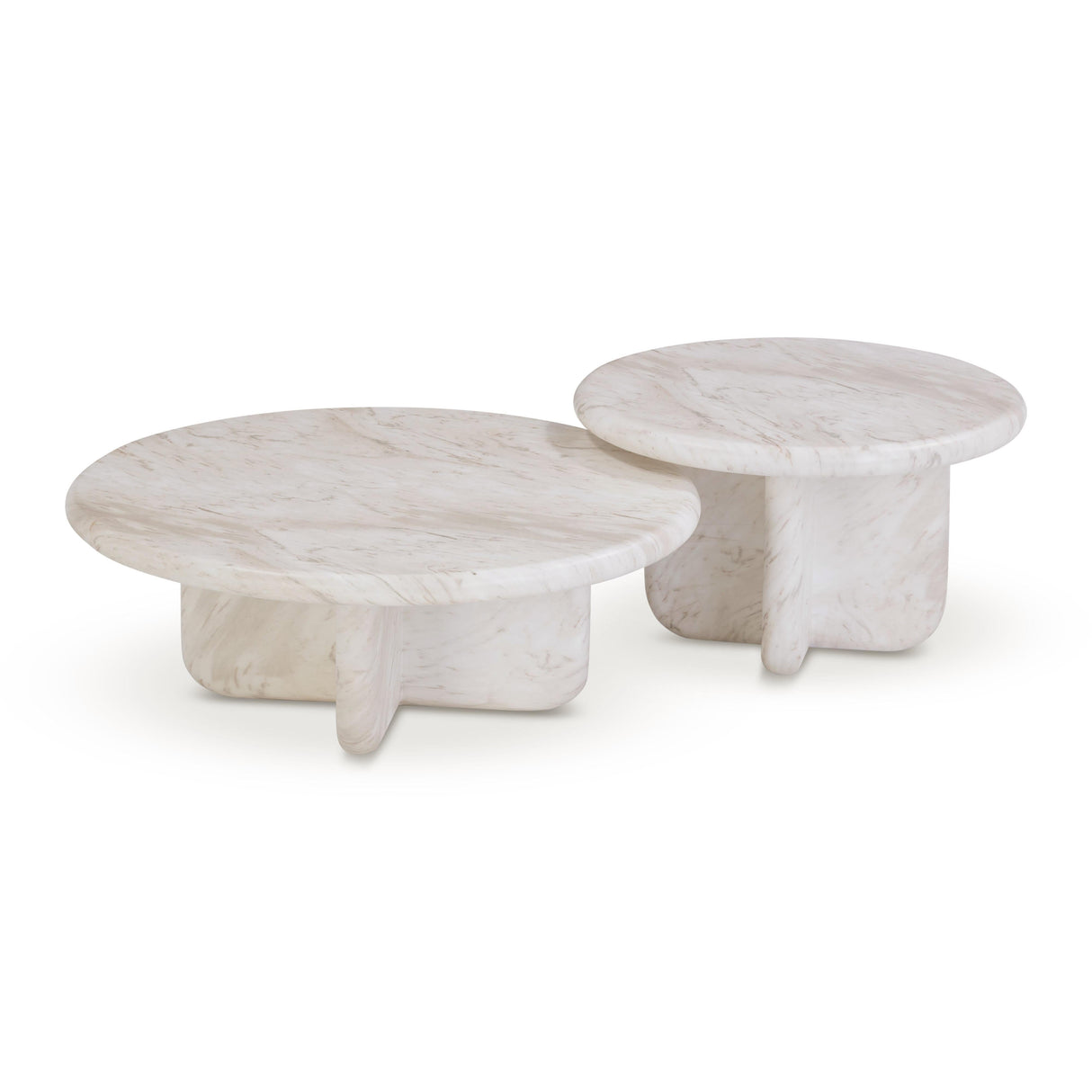 Juju 2-Piece Faux Marble Indoor/Outdoor Nesting Coffee Table Set