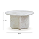 Juju Faux Marble Indoor/Outdoor Round Coffee Table (24"-32")