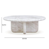 Juju Faux Marble Indoor/Outdoor Round Coffee Table (24"-32")