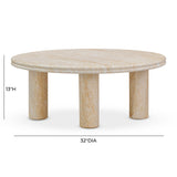 Amora 2-Piece Faux Travertine Indoor/Outdoor Nesting Accent Table Set