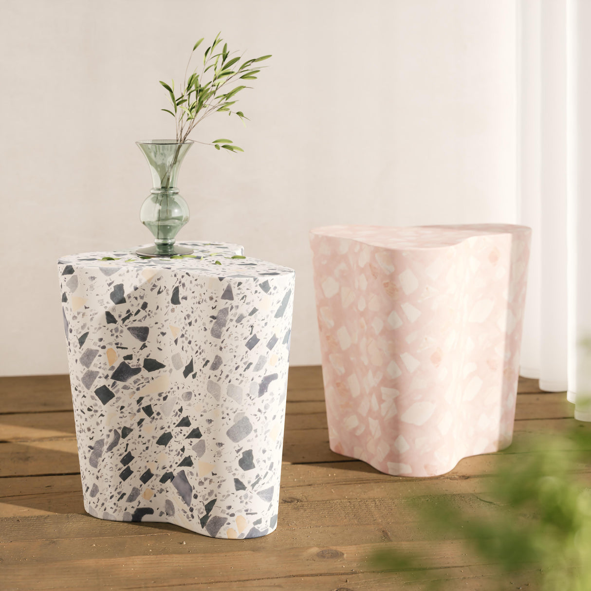 Slab Faux Terrazzo Indoor/Outdoor Side Table