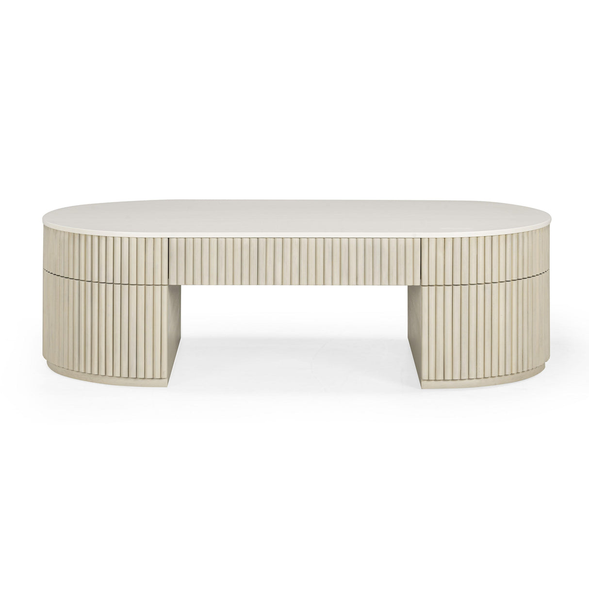 Bella 52" Cream Large Storage Coffee Table