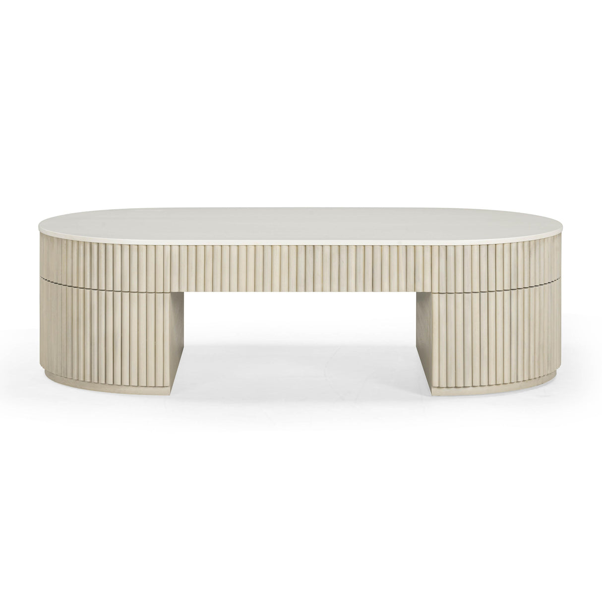 Bella 52" Cream Large Storage Coffee Table