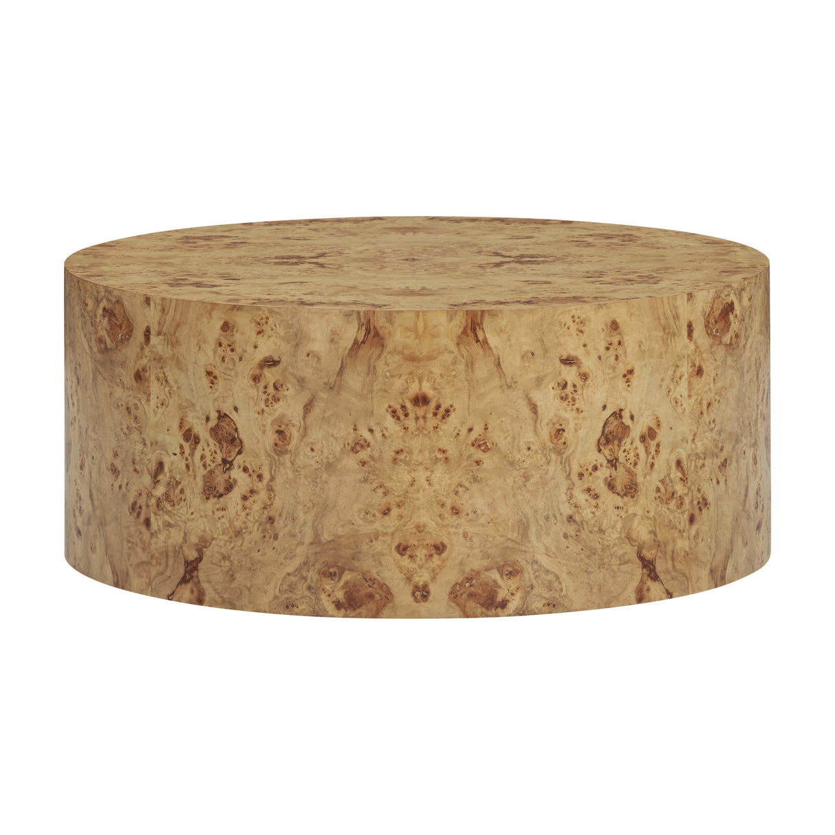 Fig 36" Natural Burl Drum Round Coffee Table