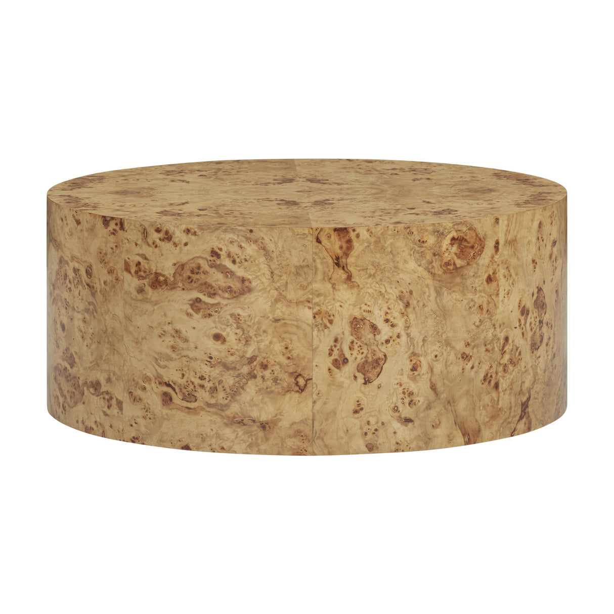 Fig 36" Natural Burl Drum Round Coffee Table