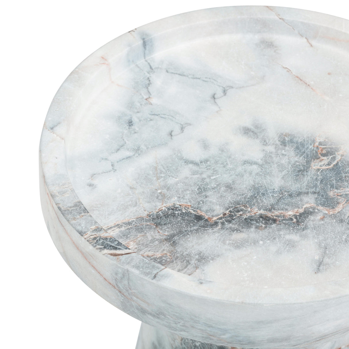 Zara Faux Aegean Marble Indoor / Outdoor Side Table