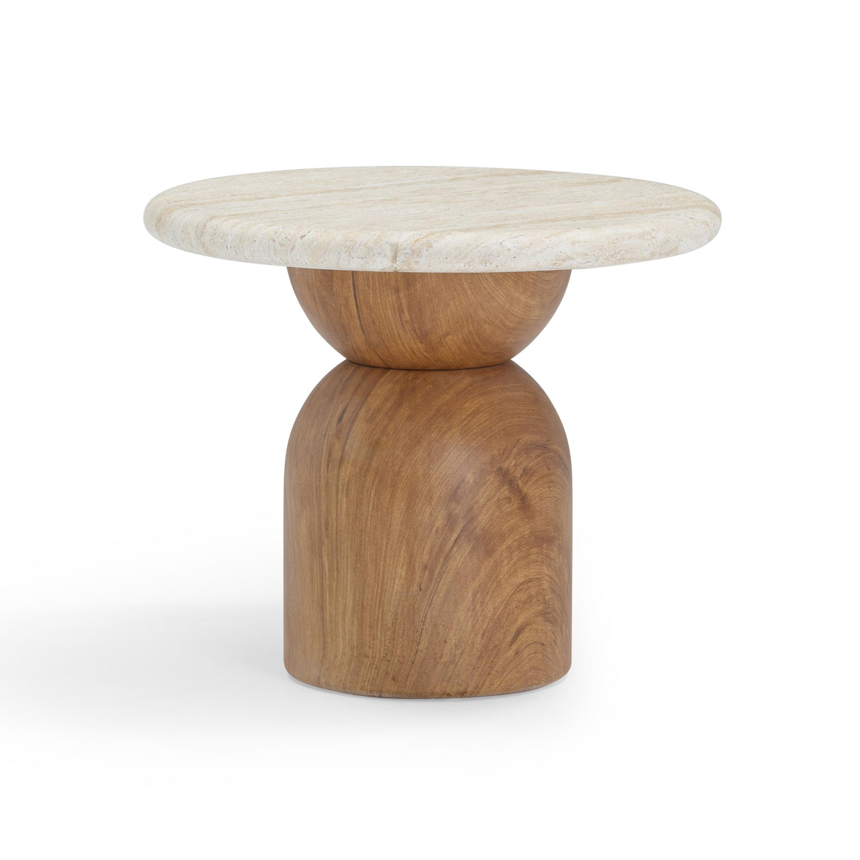 Cynthia Faux Travertine Concrete Indoor / Outdoor Side Table