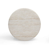 Cynthia Faux Travertine Concrete Indoor / Outdoor Side Table