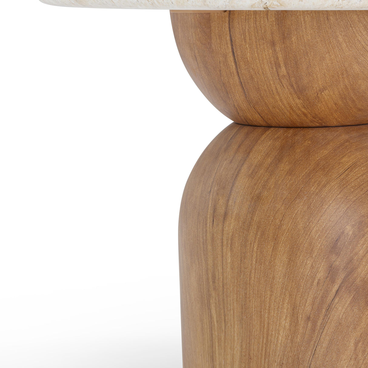 Cynthia Faux Travertine Concrete Indoor / Outdoor Side Table