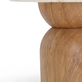 Cynthia Faux Travertine Concrete Indoor / Outdoor Side Table