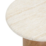 Cynthia Faux Travertine Concrete Indoor / Outdoor Side Table