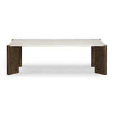 Restis 52" Cream Quartz Rectangular Coffee Table - View 3