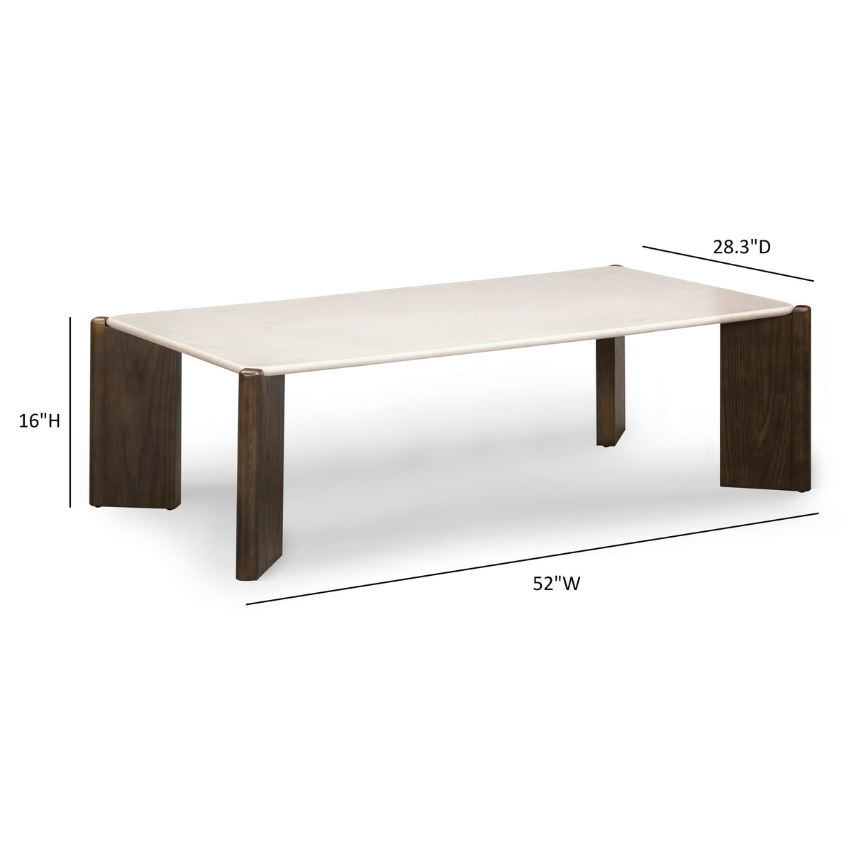 Restis 52" Cream Quartz Rectangular Coffee Table - View 7