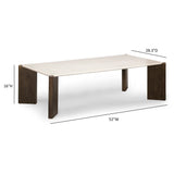 Restis 52" Cream Quartz Rectangular Coffee Table - View 7