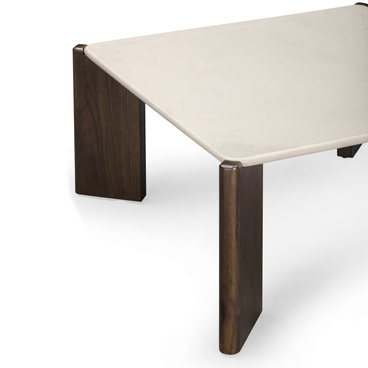 Restis 33.5" Cream Quartz Square Coffee Table - View 4