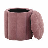 Fleur Textured Performance Velvet Storage Ottoman - View 3