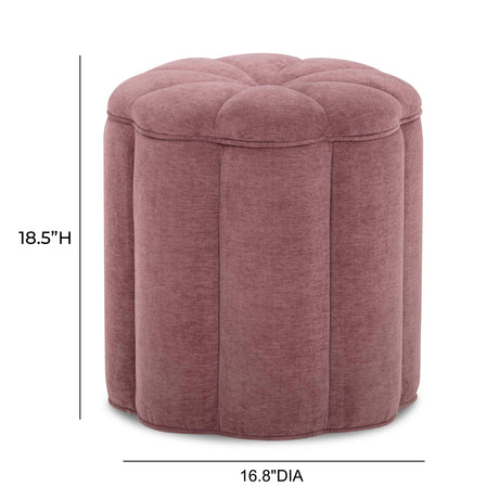 Fleur Textured Performance Velvet Storage Ottoman - View 6