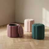 Fleur Textured Performance Velvet Storage Ottoman - View 2