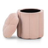 Fleur Textured Performance Velvet Storage Ottoman - View 9