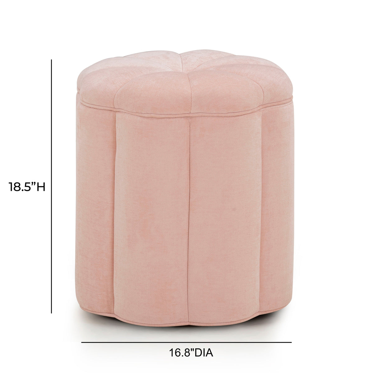 Fleur Textured Performance Velvet Storage Ottoman - View 12