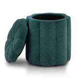 Fleur Textured Performance Velvet Storage Ottoman - View 15