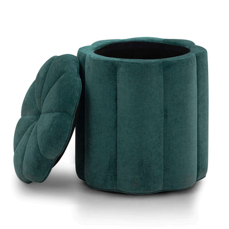 Fleur Textured Performance Velvet Storage Ottoman - View 15