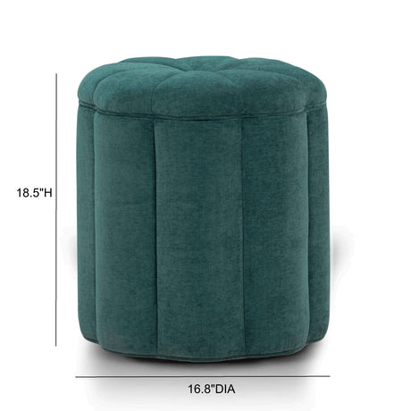 Fleur Textured Performance Velvet Storage Ottoman - View 18