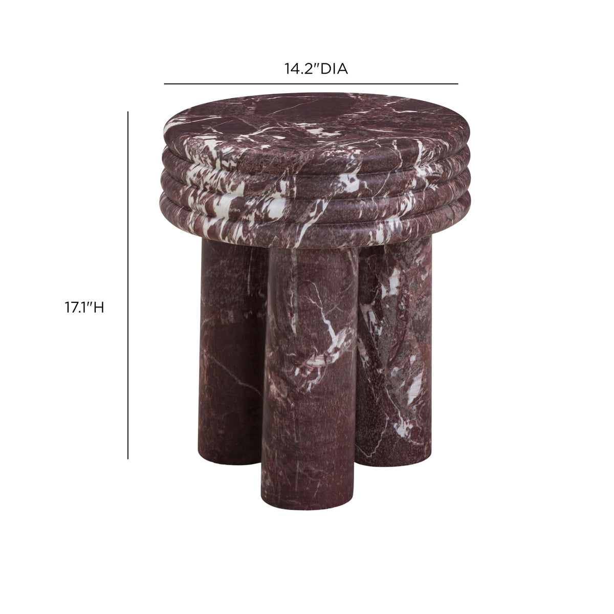 Delta Concrete Indoor/Outdoor Round Side Table - View 14