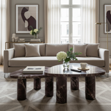 Libby 2-Piece Faux Red Levanto Marble Nesting Coffee Table Set