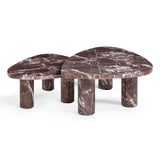 Libby 2-Piece Faux Red Levanto Marble Nesting Coffee Table Set