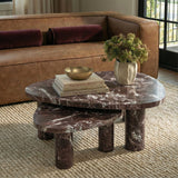 Libby Faux Red Levanto Marble Indoor/Outdoor Coffee Table (36"-48") - View 2